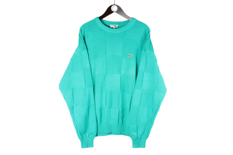 Vintage Lacoste Sweater XLarge mint color 90s retro pullover sport style jumper crewneck 90s casual