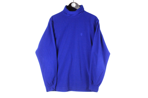 Vintage Conte of Florence Turtleneck Fleece Women's XLarge blue sweater 90s retro winter ski style jumper