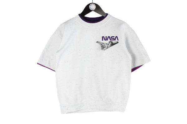 Vintage Nasa T-Shirt Women’s Small Oversized Space company USA short sleeve sweatshirt 90s retro crewneck 