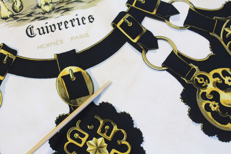 Vintage Hermes Cuivreries by F. de La Perriere Scarf