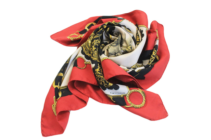 Vintage Hermes Cuivreries by F. de La Perriere Scarf