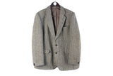 Vintage Harris Tweed Blazer XLarge made in England classic wool casual 90s retro college university teacher school jacket