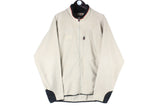 Vintage Fila Fleece Full Zip XLarge beige sweater 90s retro sport style ski jumper outdoor trekking wear