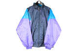 Vintage Nike Track Jacket XLarge / XXLarge windbreaker blue purple 90s retro style light wear full zip