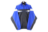 Vintage Adidas Jacket XLarge blue black 90s retro sport style windbreaker classic jacket