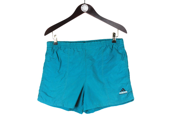 Vintage Adidas Equipment Shorts Small green blue 90s retro sport style swimming shorts