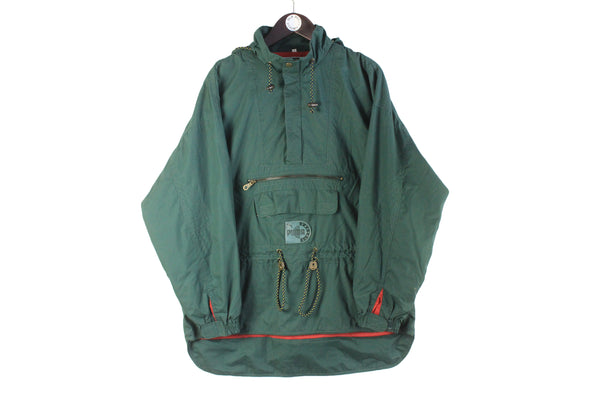 Vintage Puma Jacket Medium anorak green multipocket sport style 90s spirit techno windbreaker