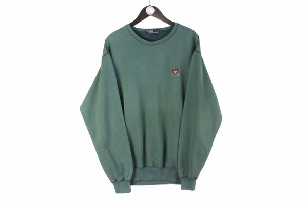 Vintage Polo by Ralph Lauren Sweatshirt XLarge green crewneck sport style oversized USA hip hop culture jumper