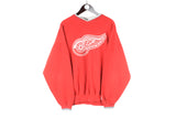 Vintage Detroit Red Wings Starter Sweatshirt XLarge red big logo 90s retro crewneck sport style jumper oversized Hockey USA NHL pullover