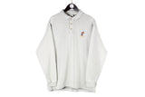  Vintage Guinness Sweatshirt Medium gray collared jumper 80s rare retro Irish Stout Beer parrot pullover