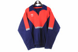 Vintage Umbro Sweatshirt Large navy blue red 90s retro big logo sport style 80s classic UK style jumper heavy cotton work wear
