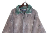 Vintage Floral Print Fleece Full Zip Women's Large