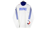 Vintage Adidas France Team Track Jacket Medium / Large white big logo 90s windbreaker sport style 3 stripes football olympic team 00s