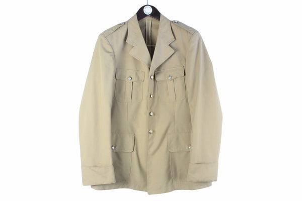 Vintage Ugeco Nantes French Army Military Blazer Jacket Large  military beige officer uniform 60s 70s jacket