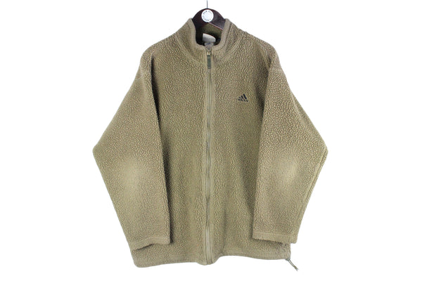 Vintage Adidas Fleece Full Zip Small / Medium winter 90s sweater sport style cardigan