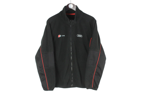 Vintage Audi S-Line Fleece Full Zip Medium black sweater winter racing team 00s authentic jumper