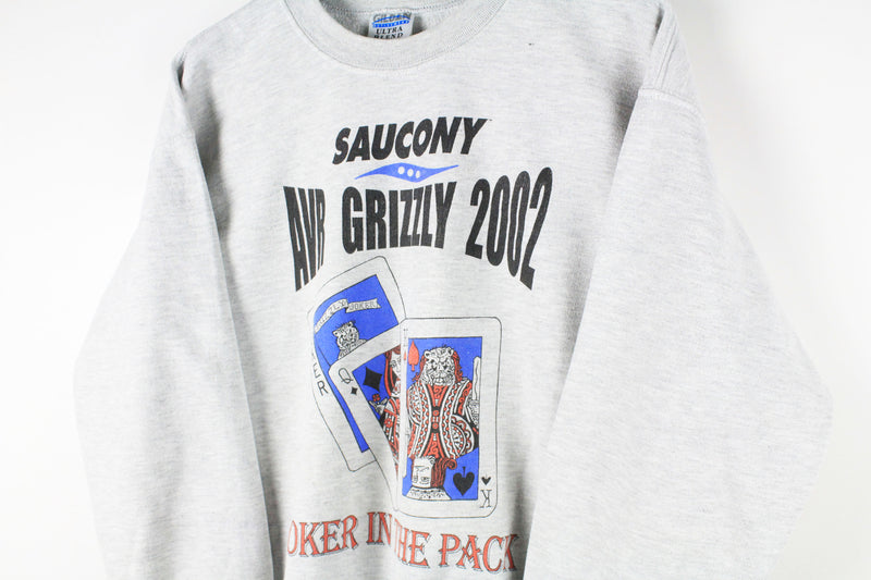 Vintage Saucony Avr Grizzly 2002 Poker Sweatshirt Small