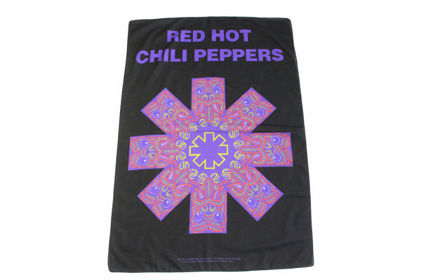 Vintage Red Hot Chili Peppers 1993 Flag black purple 90s retro classic authentic merch music rock style scarf concert tour 
