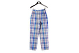 Vintage Lacoste Pants Women’s W 25 L 28 made in France plaid pattern casual trousers