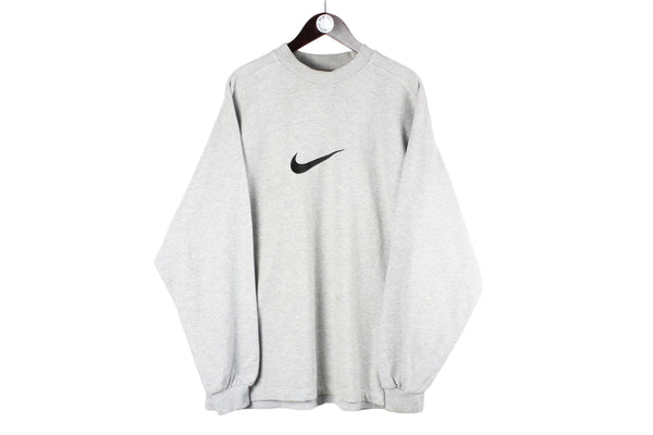 Vintage Nike Sweatshirt XLarge big swoosh logo 90s retro crewneck sport jumper oversized 