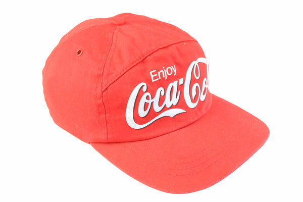 Vintage Coca-Cola 5 Panel Cap big logo USA style 90s retro sport hat