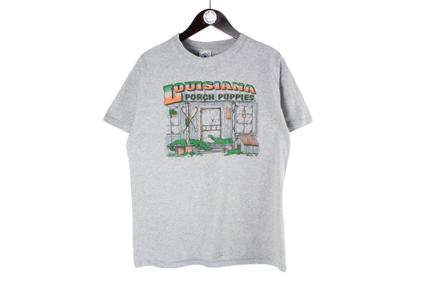 Vintage Louisiana Porch Puppies 1991 T-Shirt Medium New Orleans Alligators 90s retro college sport team USA style