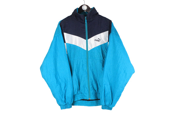 Vintage Puma Tracksuit XLarge blue 90s retro sport style jacket and track pants suit