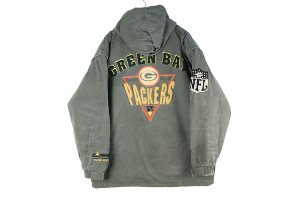 Vintage Green Bay Packers Jacket XLarge NFL American Football USA Jacket hooded Campri Line sport wear 90s authentic 