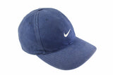 Vintage Nike Cap Young navy blue small swoosh logo 90s retro sport style hat