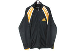 Vintage Adidas Track Jacket XLarge big logo black orange 90s retro windbreaker full zip sport style