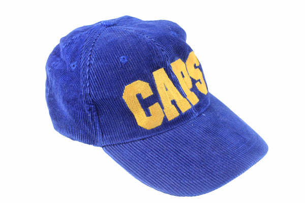 Vintage Berlin Capitals Corduroy Cap Hockey Bundesliga 90s retro classic blue big logo NHL collection rare hat