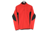 Vintage Nike Fleece 1/4 Zip Small red 90s retro sport style light wear ski style outdoor jumper sweater