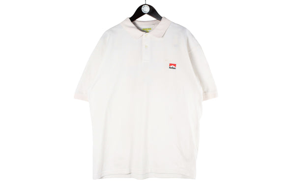 Vintage Marlboro Philip Morris Leasure Activities Club Polo T-Shirt XLarge bowling white 90s retro cigarettes collection short sleeve shirt