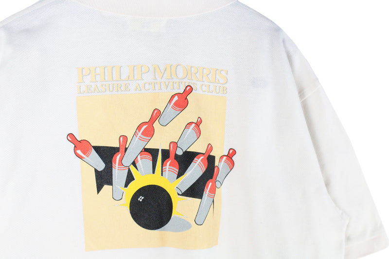 Vintage Marlboro Philip Morris Leasure Activities Club Polo T-Shirt XLarge
