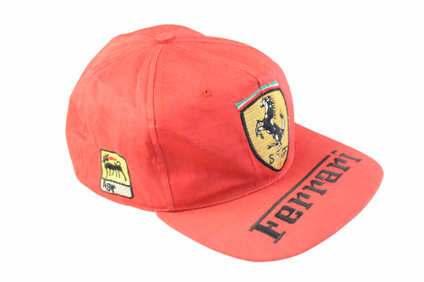 Vintage Ferrari Cap Agip 90s retro red racing sport style formula 1 f1 Michael Schumacher hat