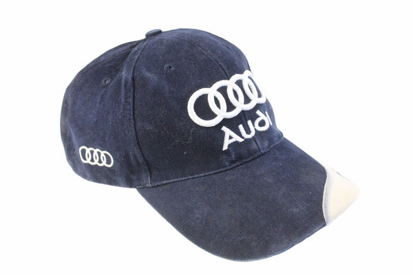 Vintage Audi Cap navy blue 90s retro sport style hat