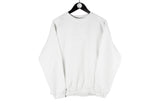 Vintage Fila Sweatshirt Small white big logo 90s retro crewneck sport style jumper white 