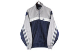Vintage Adidas Track Jacket Large gray blue big logo 90s retro oversized sport wear windbreaker