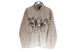 Vintage Wolf Fleece Full Zip Small