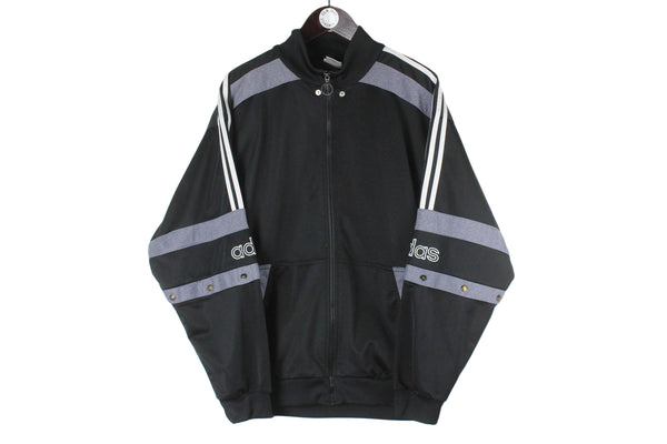 Vintage Adidas Tracksuit XLarge black gray 90s retro sport style windbreaker and track pants big logo 90s 