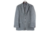 Vintage Harris Tweed Blazer XLarge gray wool jacket 90s retro casual 2 buttons 