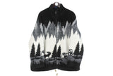 Vintage Animal Print Fleece Full Zip Medium