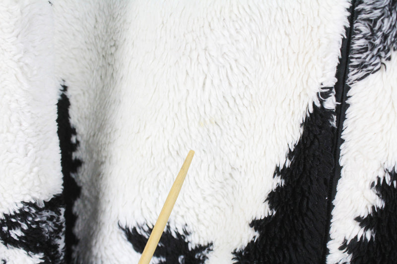 Vintage Animal Print Fleece Full Zip Medium