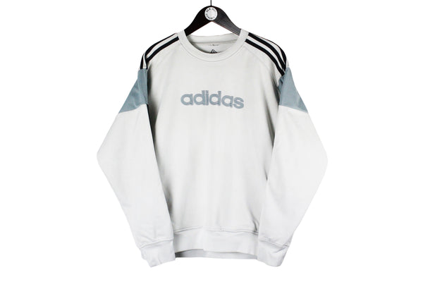 Vintage Adidas Sweatshirt Medium white big logo 00s 90s retro crewneck sport style jumper