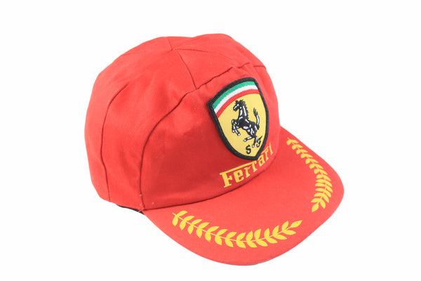 Vintage Ferrari Cap 5 Panel Hat 90s retro sport style racing Michael Schumacher Formula 1 F1 hat