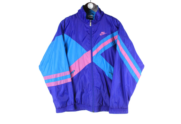 Vintage Nike Tracksuit Medium purple 90s retro full zip track jacket and sport pants 