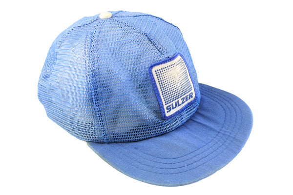 Vintage Sulzer Cap mesh hat blue trucker style 80s 