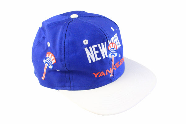 Vintage New York Yankees Cap blue gray big logo 90s retro baseball mlb hat USA 