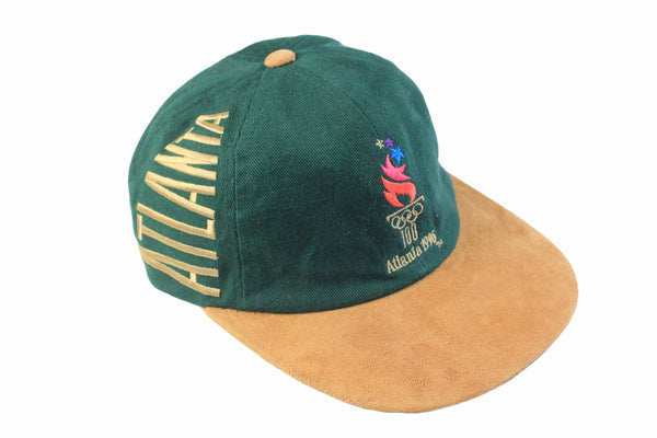 Vintage Atlanta 1996 Olympic Games Cap green racing style 90s hat USA