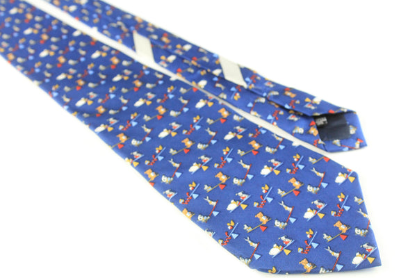 authentic silk neckwear vintage tie luxury brand 90s 00s Salvatore Ferragamo toys style